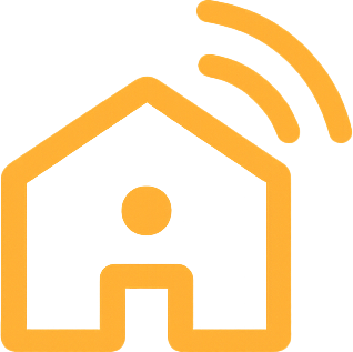 House with alert signal waves - NYC Housing Lottery notification service logo